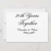 20周年記念日名前日付年シミ 招待状 (裏面)