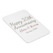 20周年記念日 名前 ピンク グレー パステル マグネット (右側)