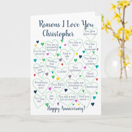 20周年記念結婚の理由私はあなたを愛している カード (黄色い花)