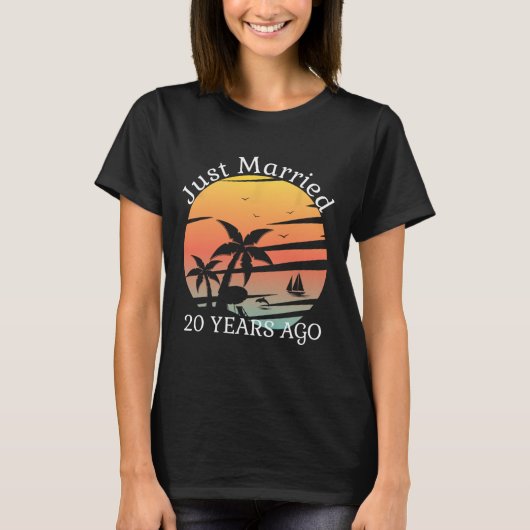 20周年記念結婚クルーズたった今結婚しました20アイ Tシャツ (正面)
