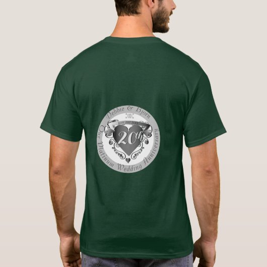 20周年記念結婚ハートエンブレムTシャツ Tシャツ (裏面)
