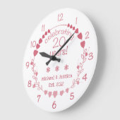 20周年記念結婚ハート ラージ壁時計 (傾斜)
