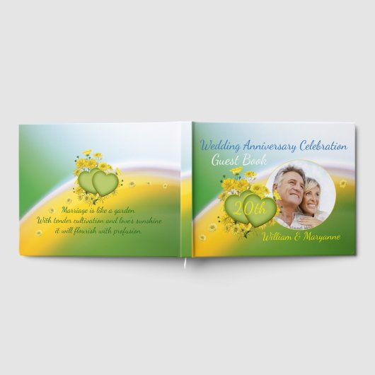 20周年記念結婚パーティー黄色い花 ゲストブック (全面)