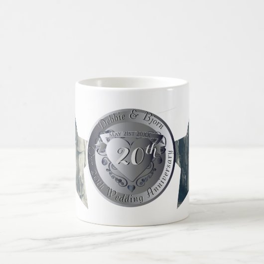 20周年記念結婚プラチナ2つ星フォトズ株式会社 コーヒーマグカップ (中央)