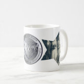 20周年記念結婚プラチナ2つ星写真 コーヒーマグカップ (正面右)
