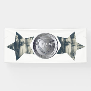 20周年記念結婚プラチナ2つ星写真 横断幕