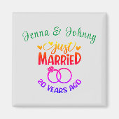 20周年記念結婚名前をカスタムする マグネット (正面)