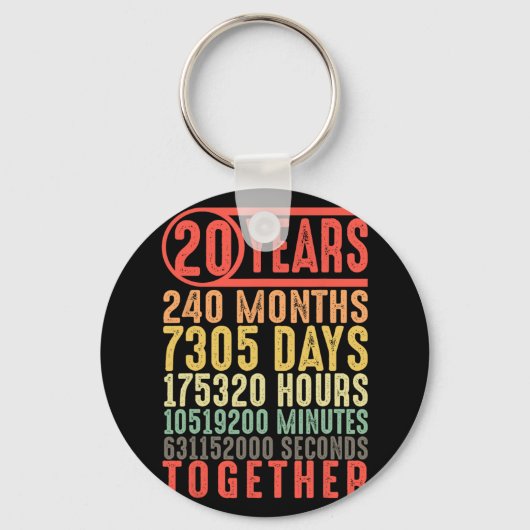20周年記念結婚彼と彼女の出会うカップル キーホルダー (正面)
