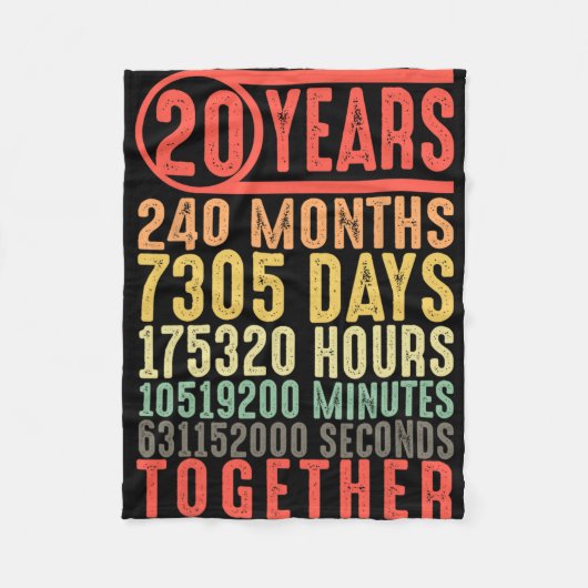 20周年記念結婚彼と彼女の出会うカップル フリースブランケット (正面)