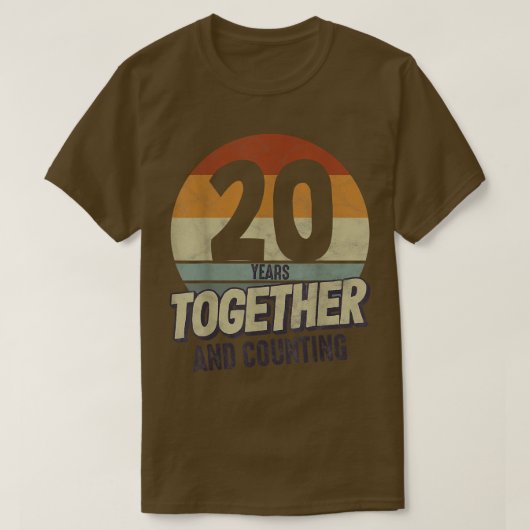 20周年記念結婚結婚カップル20年 Tシャツ (デザイン正面)