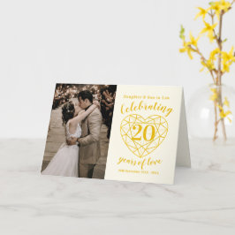 20周年記念結婚金ダイヤモンドハート カード