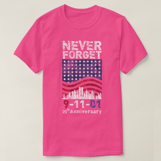 20周年記念911一度も忘れない Tシャツ (デザイン正面)