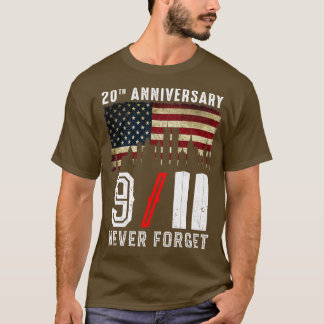 20周年記念911年忘れ2001 2021 Tシャツ