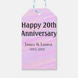 20周年記念 パステルピンクパープル 名前入り ギフトタグ