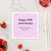 20周年記念 名前 ピンク パープル パステル スタンダードカクテルナプキン (インサイチュ)
