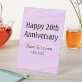 20周年記念 名前 ピンク パープル パステル 台座サイン (インサイチュ)