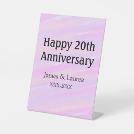 20周年記念 名前 ピンク パープル パステル 台座サイン