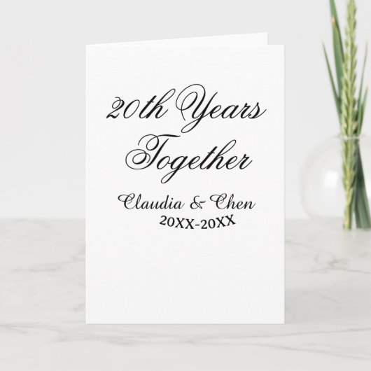 20周年記念 名前 日付 年 カード (正面)