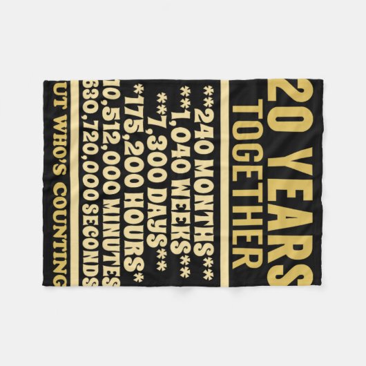 20周年記念Tシャツ20thギフト結婚クーデター フリースブランケット (正面(横))
