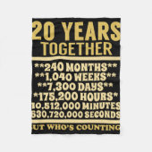 20周年記念Tシャツ20thギフト結婚クーデター フリースブランケット (正面)