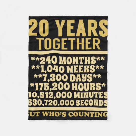20周年記念Tシャツ20thギフト結婚クーデター フリースブランケット (正面)