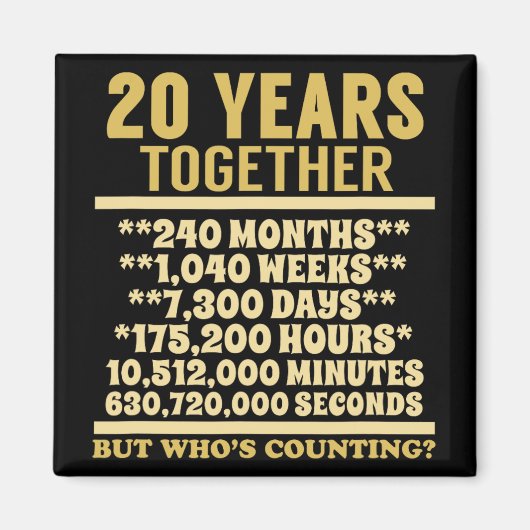 20周年記念Tシャツ20thギフト結婚クーデター マグネット (正面)