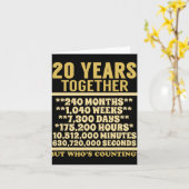 20周年記念Tシャツ 20年目の結婚記念日プレゼント カップル カード (黄色い花)