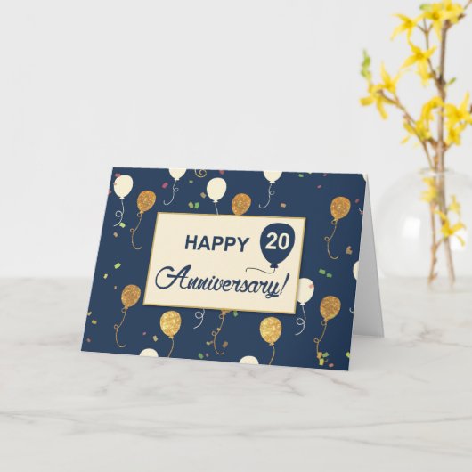 20周年金ゴールド風船 カード (黄色い花)