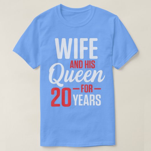 20周年20周年結婚記念ギフト女王フスバン Tシャツ (デザイン正面)