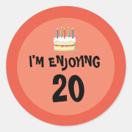 20回と盛り上がり：20回のステッカーを楽しんでいる ラウンドシール