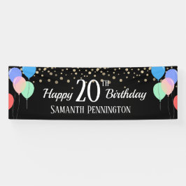 20回目の誕生日紙吹雪と風船 横断幕