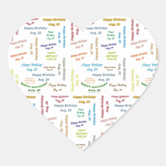 20威厳がある誕生日ステッカー ハートシール (正面)