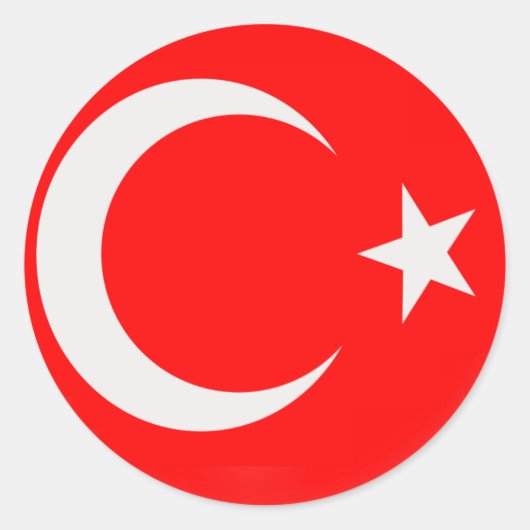 20小さなステッカーTurkieyトルコ国旗 ラウンドシール (正面)