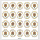 20小さな瓶の楕円形ひまわり蜂蜜ラベル シール (シート)