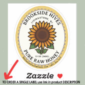 20小さな瓶の楕円形ひまわり蜂蜜ラベル シール