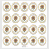 20小型ジャー楕円形ひまわりキャンドルラベル シール (シート)