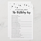 20少年誕生日ゲームに関する質問 (正面/裏面)