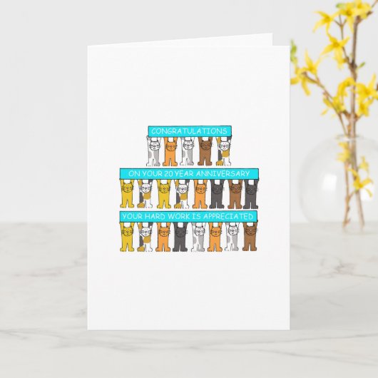 20年の仕事記念日のお祝い カード (黄色い花)