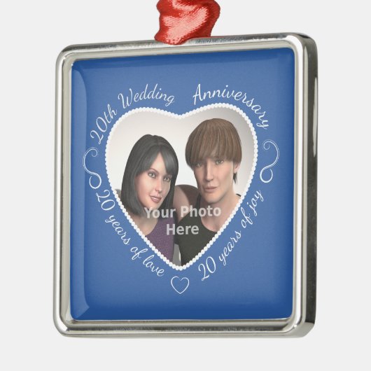 20年の結婚生活の写真を追加 メタルオーナメント