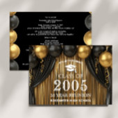 20年モダンクラス懇親会ブラック金ゴールド招待状 招待状