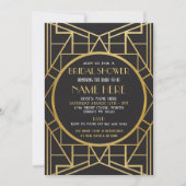 20年代のアールデコのブライダルシャワーのGatsbyのパーティーの招待 招待状 (正面)