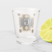 20年代のアールデコのヴィンテージのスタイルのモノグラム ショットグラス (裏面)