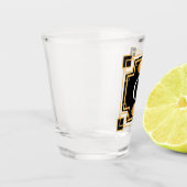 20年代のアールデコのヴィンテージのスタイルのモノグラム ショットグラス (左)