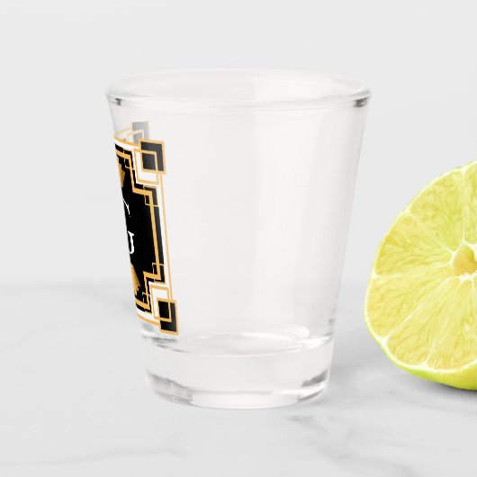 20年代のアールデコのヴィンテージのスタイルのモノグラム ショットグラス (右)