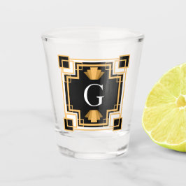 20年代のアールデコのヴィンテージのスタイルのモノグラム ショットグラス