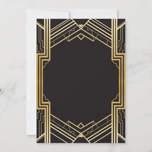 20年代のアールデコの卒業の招待のGatsbyのパーティーの金ゴールド 招待状 (裏面)