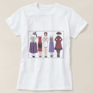 20年代のアールデコの女性は人形のTシャツを壁紙を張ります Tシャツ