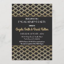 20年代のアールデコの婚約の招待状Gatsby