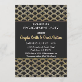 20年代のアールデコの婚約の招待状Gatsby 招待状