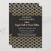 20年代のアールデコの引っ越し祝いパーティーの招待のGatsbyのパーティー 招待状 (正面/裏面)